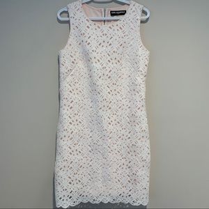 White & Pink Karl Lagerfeld Dress Size 8